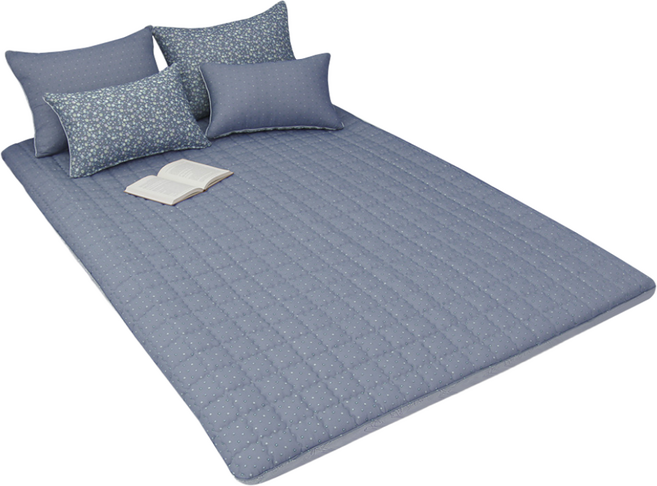 홈홈 꽃안꽃밖 누빔 온수매트커버 전기장판 통세탁 맞춤가능, 꽃밖_블루