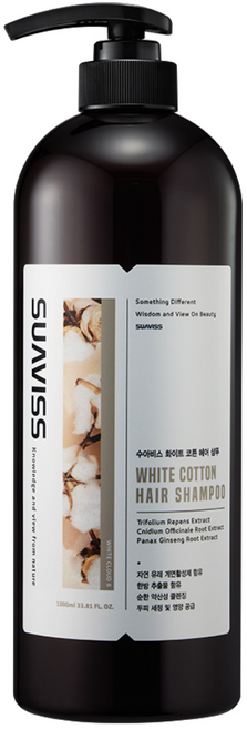 수아비스 화이트코튼 샴푸 1000ml, 1개, 1L