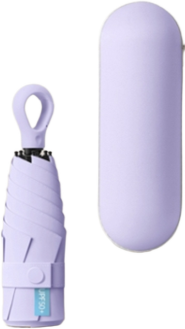 고리형 초미니 5단 양우산+보관파우치 접이식 우산 양산 겸용 우산 수동우산