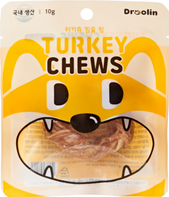 드룰린 강아지 터키츄 힘줄 본 간식 10g, 1개