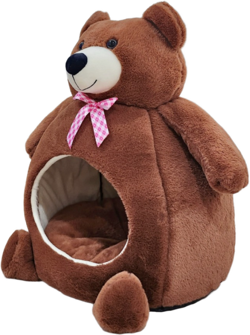 펫카 고양이 곰돌이 숨숨집 하우스, 브라운, 1개