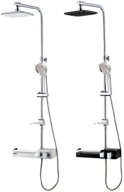 워터 해바라기 샤워기 레인샤워 화이트 블랙 선반형 수압상승 샤워헤드, 선택02-블랙, 1개