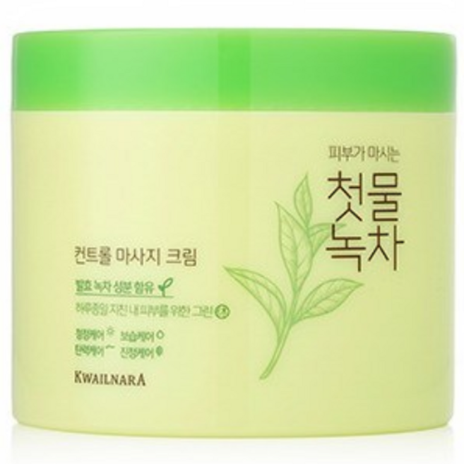 과일나라 첫물녹차 컨트롤 마사지 크림 300ml+파우치 3장, 1개