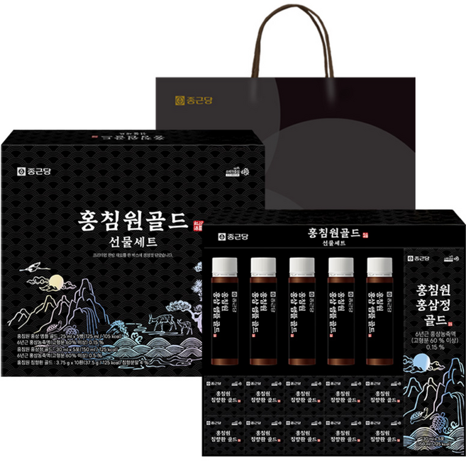 종근당 홍침원 침향환 골드 홍삼 앰플 스틱 선물세트, 1개, 312.5ml