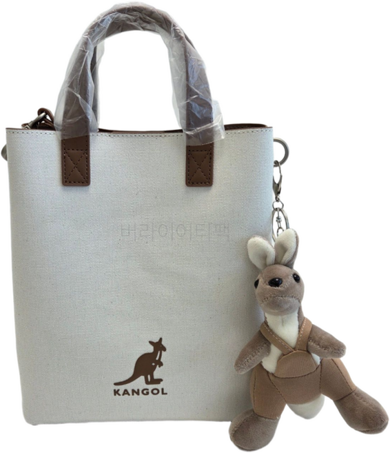 국내백화점 캉골 듀오 캔버스 미니 쇼퍼백 크로스백 토트백 + 버라이어티팩 캥거루 키링