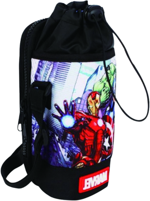 어벤져스 멀티 포켓 물병크로스, 블랙, 1개