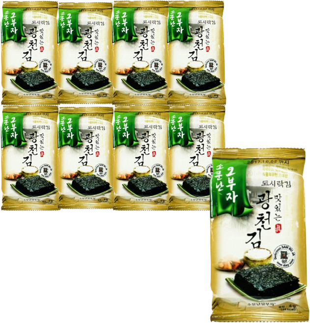 [삼부자] 소문난 오부자 맛있는 광천 도시락 김 9봉 x 12개 / 1 BOX, 1개