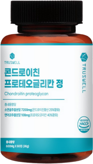 트러스웰 소연골 콘드로이친 프로테오글리칸 식약청 HACCP 인증, 1개, 60정