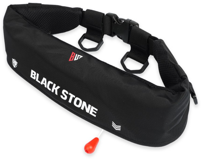 블랙스톤 허리벨트형 자동팽창식 구명조끼-블랙(화이트) 콤사 선상낚시 배낚시 해양수산부 형식승인 착용성향상형 KOMSA, 화이트