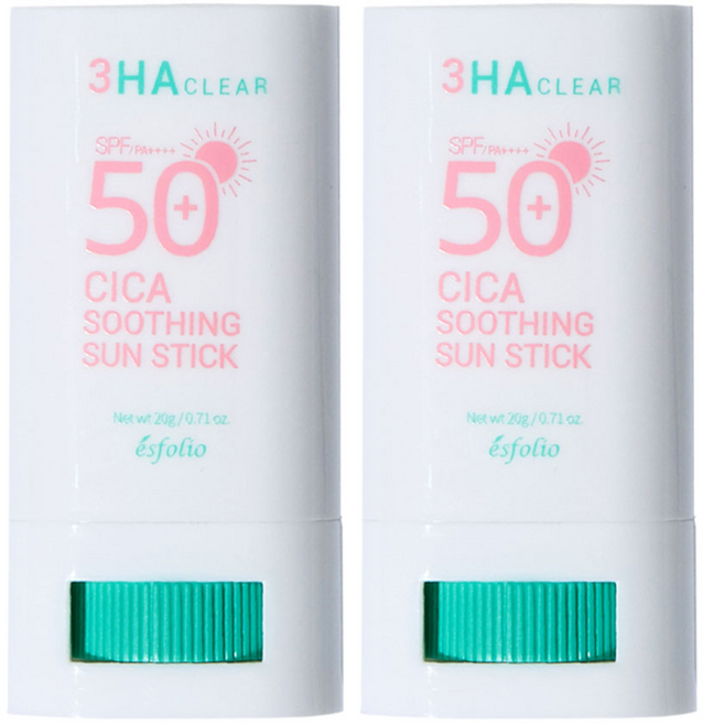 쓰리하 클리어 시카 보송 선스틱 2개 20g SPF50+ PA++++ 노세범선스틱 저자극테스트완료
