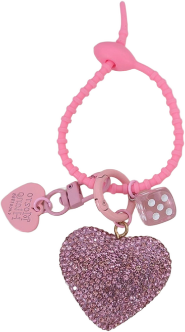 [라쥬엘] 큐빅 하트 키링 보석 럭셔리 가방 차키 빽꾸 아이템, 1개, 핑크하트