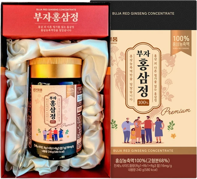 부자홍삼정 240g 홍삼농축액 100% 1일3g 진세노사이드 48mg 부자인삼, 1개 - 쿠팡