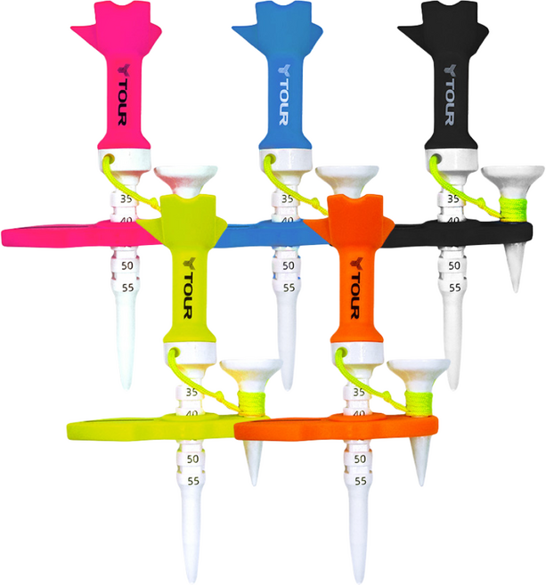 투어골프 비거리향상 높이조절 네온 마그네틱 골프티, 1개, TGT-02_블루