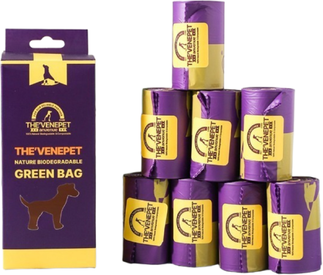 앙비뉴 더베네펫 반려동물 네이쳐 그린백 자연생분해 배변봉투 3팩 360매, 보라, 15개입, 24개