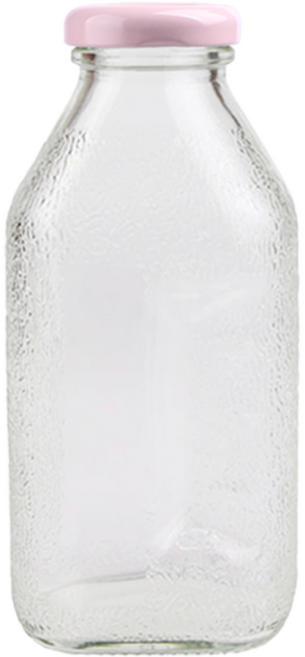 델몬트 쥬스 사각 유리병 핑크, 300ml, 40개