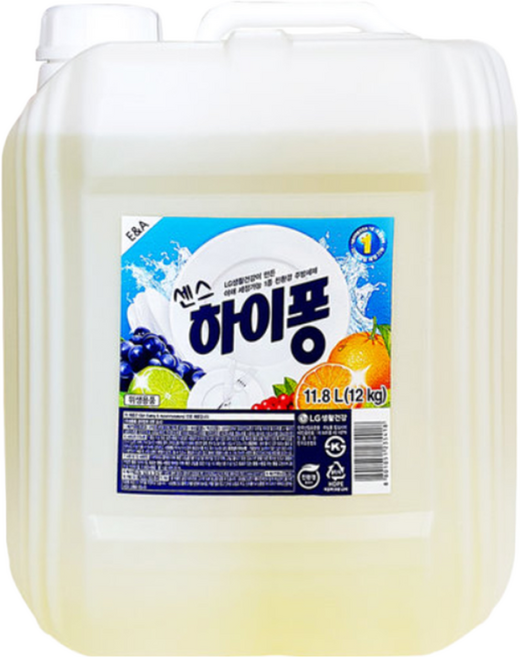 엘지 하이퐁 친환경 항균 주방세제 대용량, 1개, 12kg