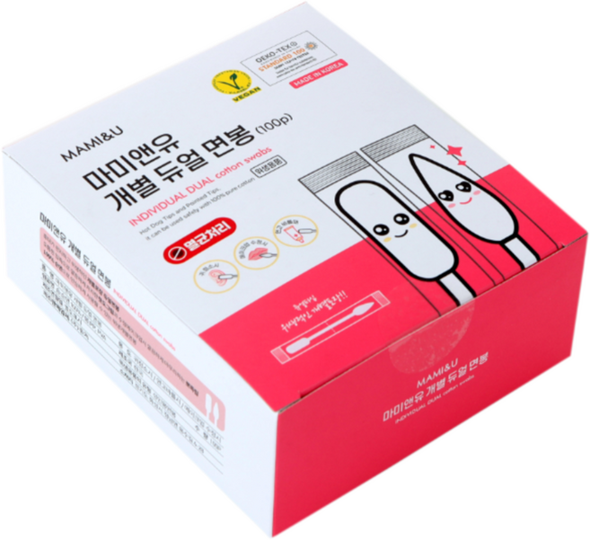 마미앤유 개별면봉 100p * 3박스, 3개, 100개입
