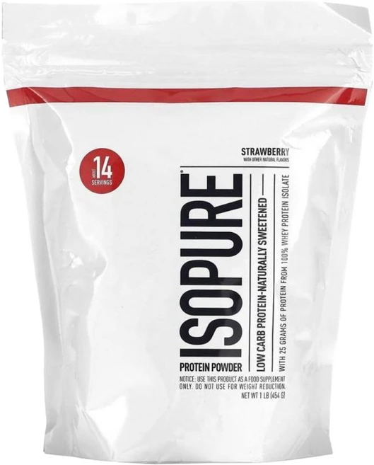이소퓨어 프로틴 로우 칼브 저탄수화물 단백질 분말 딸기맛 454g, 1개 - 쿠팡
