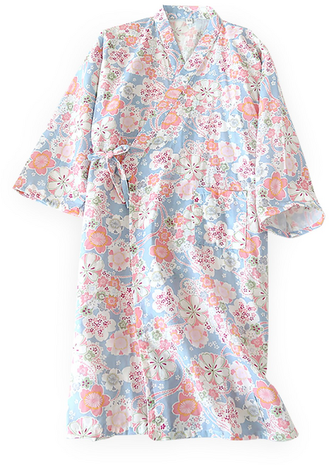 윤별 면 벚꽃 유카타잠옷 골프 샤워가운