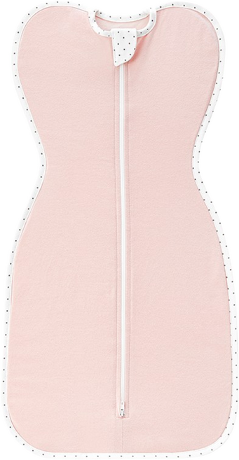 나비잠 신생아 속싸개 순면 모로반사 방지 조리원 사계절 핑크 M 1개 출산 선물 업다운지퍼