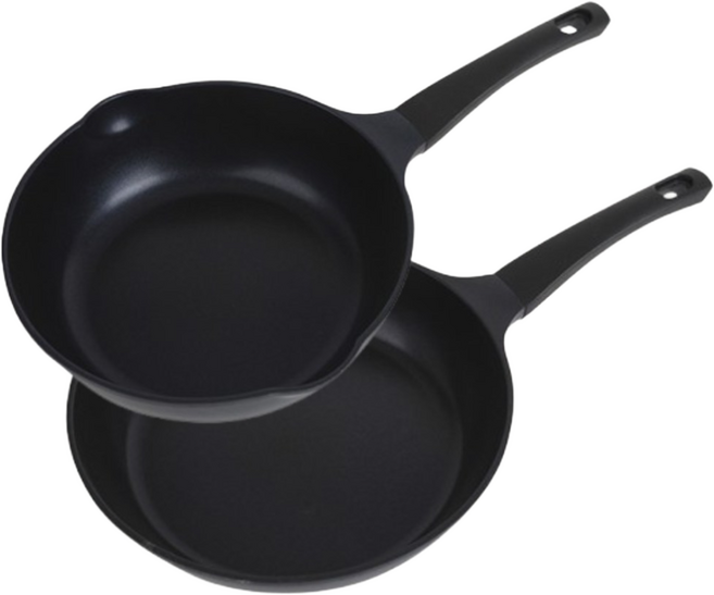 (국내제조) 인덕션 티타늄 코팅 프라이팬 세트(2개), 1세트, 프라이팬(28cm)+웍팬(26cm), 블랙