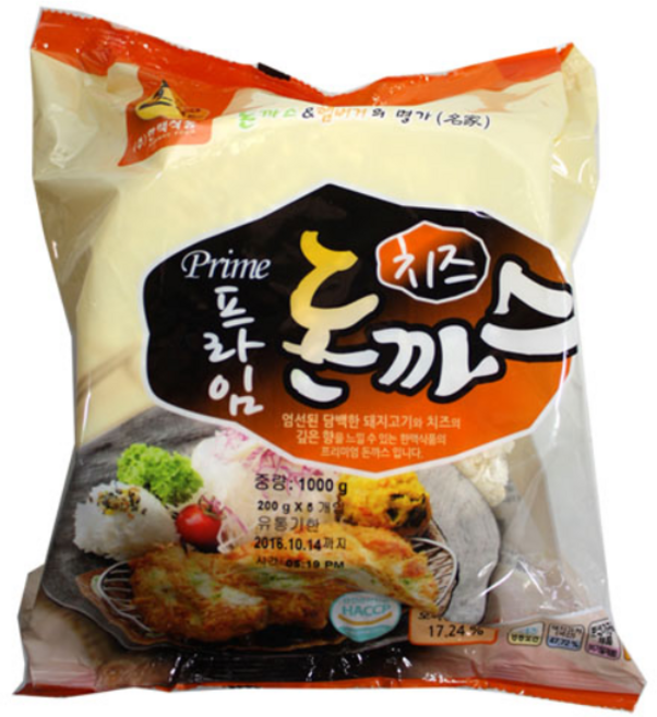 (무)(냉동)프라임 치즈돈까스1kg(5입), 1개, 1kg