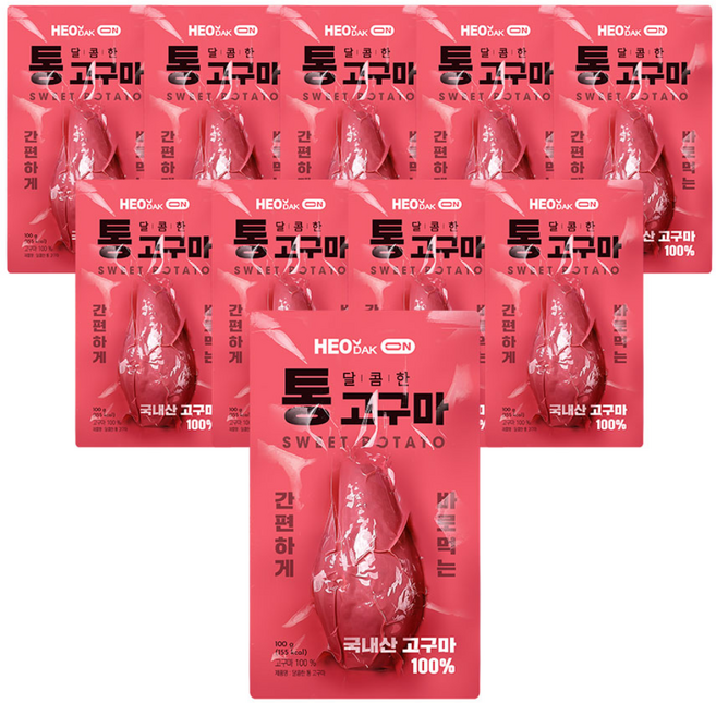 허닭ON 바로먹는 실온 달콤한 통 고구마, 10개, 100g