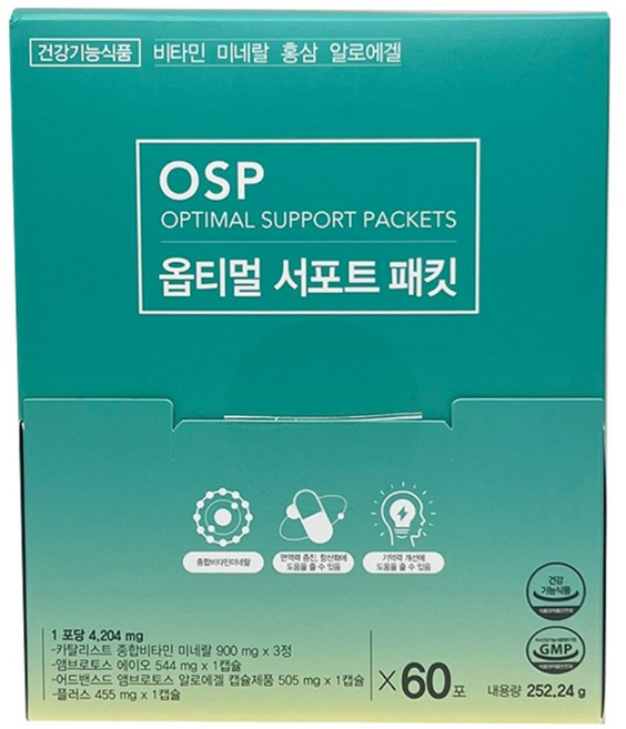 매나테크 옵티멀 서포트 패킷 (60포) +포켓물티슈 증정, 1개, 60포, 252.24g