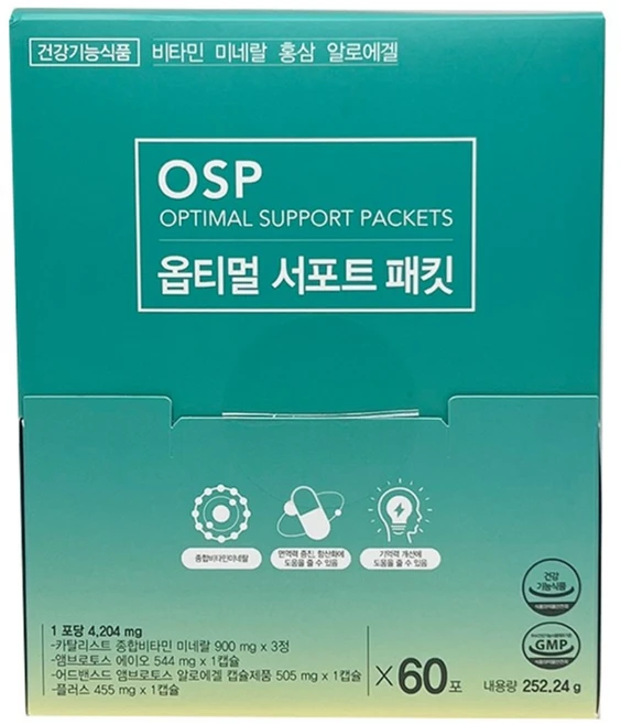 매나테크 옵티멀 서포트 패킷 (60포) +포켓물티슈 증정, 1개, 60포, 252.24g - 쿠팡