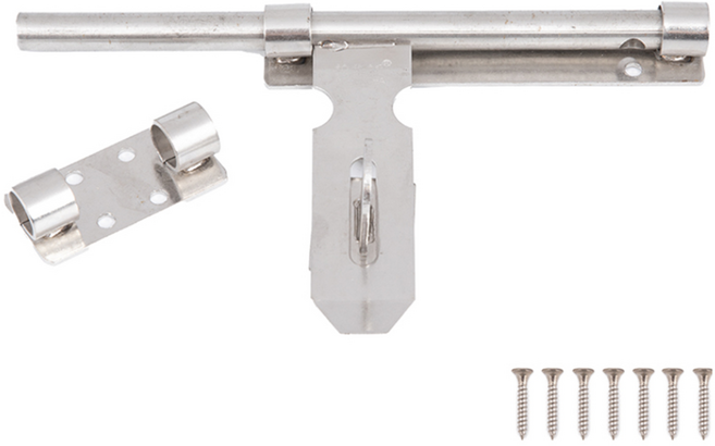 스텐 자물쇠 빗장 좌우호환 240mm, 실버, 1개