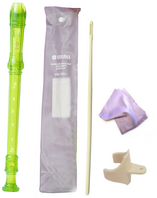 [정품] 야마하 소프라노 리코더 YRS-20G 풀세트 저먼식, 1세트, YRS20GG 그린 풀세트