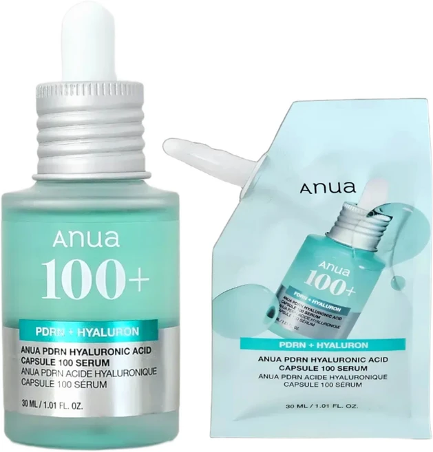 아누아 PDRN 히알루론산 캡슐 100 세럼 본품+리필, 2개, 30ml - 쿠팡