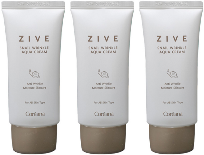 코리아나 지브 스네일링클 아쿠아 수분크림 50ml 3개 주름개선기능성 달팽이점액 피부진정