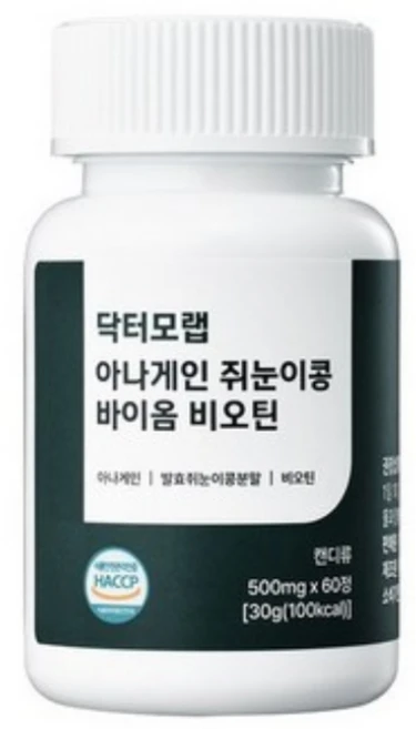 닥터모랩 아나게인 쥐눈이콩 바이옴 비오틴 판토텐산, 60정, 1개 - 쿠팡