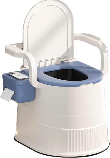 LIL 이동식 변기 어르신 간이 화장실 환자용 좌변기 PT300, 블루+화이트