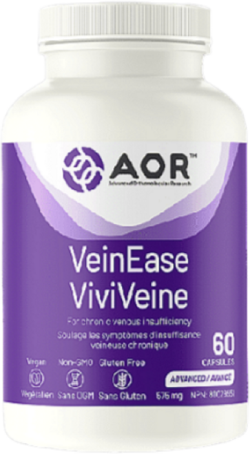에이오알 베인 이즈 디오스민 헤스페리딘 포도씨 추출물 60캡슐 AOR VeinEase Varicose Vein Diosmin Hesperidin Grape Seed 캐나다 직구, 1개, 60정