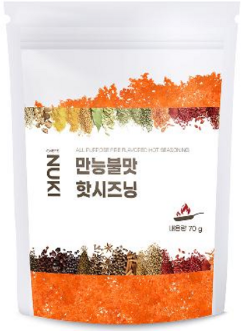 너키 만능불맛 핫시즈닝 파우치 70g 떡볶이 제육볶음 매운맛 숯불향 리필용, 1개