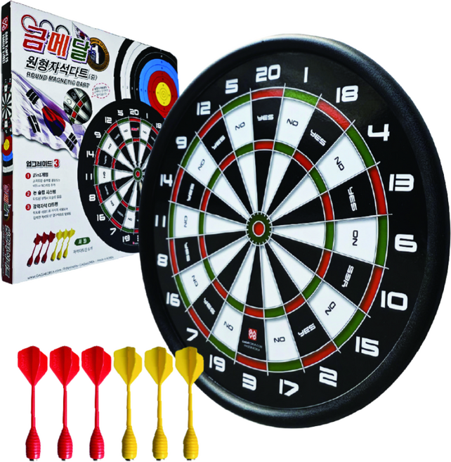 금메달 원형 자석다트 정통, 혼합색상, 1세트