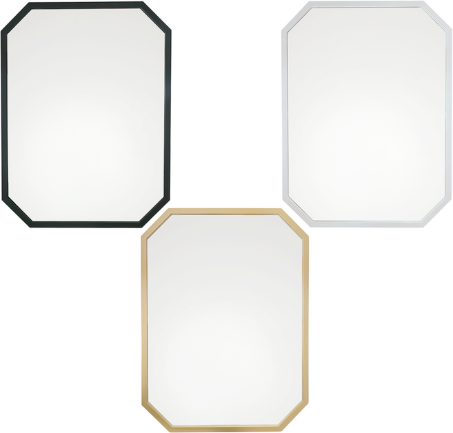 욕실거울 직팔각형거울 트랙 욕실경 거실 화장실 인테리어거울 직팔각, No.1 블랙