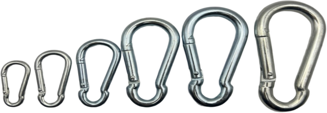 강철비너 카라비너 5mm 6mm 7mm 8mm 9mm 10mm, 10개, 은색