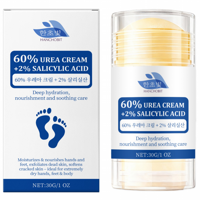 한초빛 60%우레아크림 2%살리실산 풋크림스틱 손 발 각질 굳은살 케어 힐밤 유레아풋스틱, 30g, 1개, 1개입