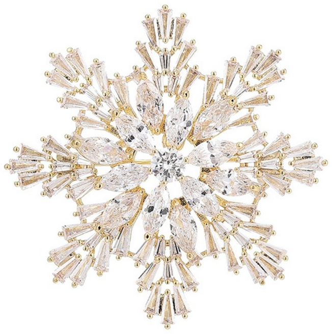 에르모사제이 B034 명품 크리스탈 눈꽃송이 브로치