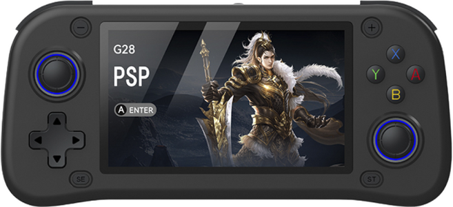 Geeah 게임기 15000종 고전게임 4.3인치 IPS 고화질 휴대용게임기 한글 인터페이스, 검은색