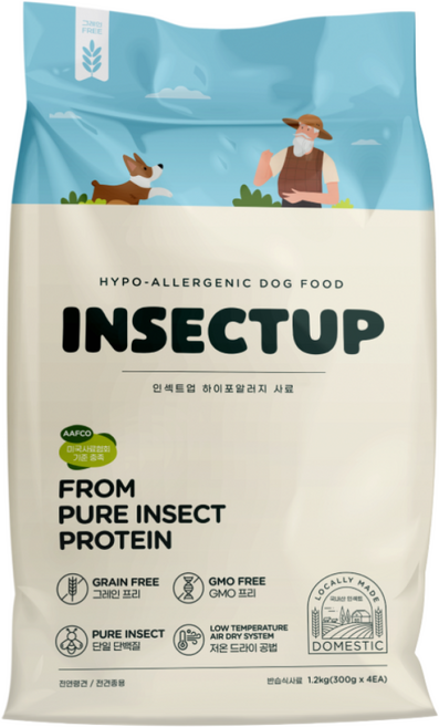 인섹트업 하이포알러지 사료 오리지널 1.2kg 300g x 4ea, 피부/피모+알러지, 1개