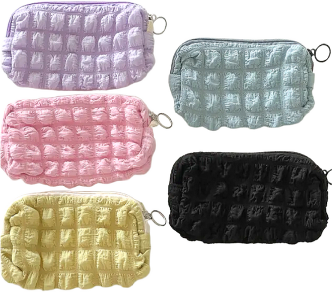 엘로슈 구름 파우치 화장품 메이크업 이너백, 1개, 핑크