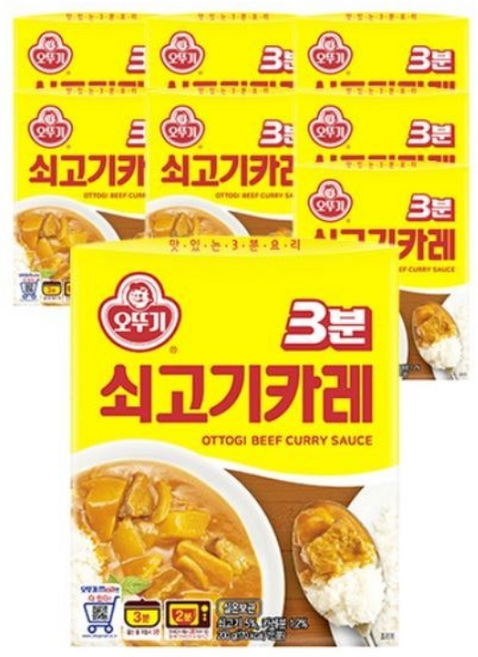 오뚜기3분 쇠고기카레, 200g, 4개