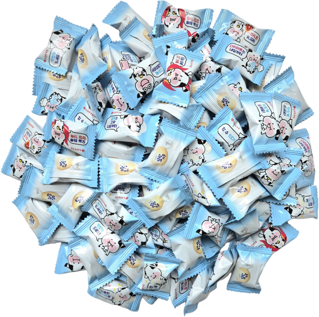 [놀러과자] 롯데 말랑카우 밀크 간식 대용량 개별포장 110개, 4g