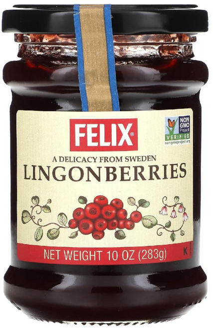 Felix 링곤베리잼 lingonberry Jam 야생 월귤 스프레드 잼 스웨덴 283g, 1개