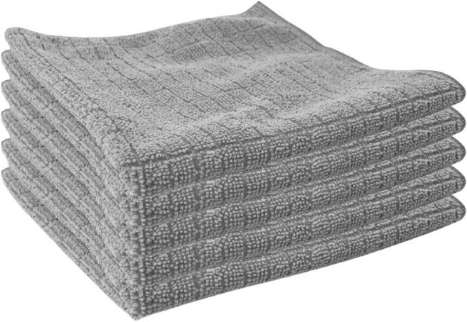 크린핏 바둑 극세사 행주 30 x 40 cm, 회색, 5개