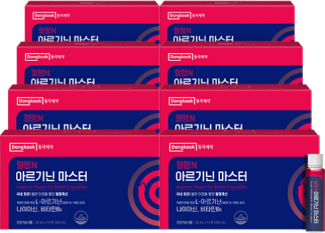 동국제약 혈행N 아르기닌 마스터 식약처 인정 혈행개선 L-아르기닌, 420ml, 8개